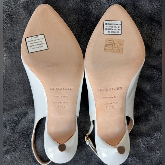 Sergio Rossi White Heeled Slingbacks - Picture 3 of 3